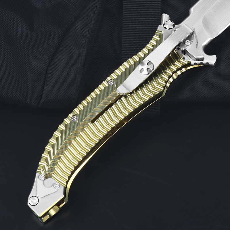DDR Basketball Blade Two Colors VG10 Material Titanium Handle Big Hunting Knife UD408821